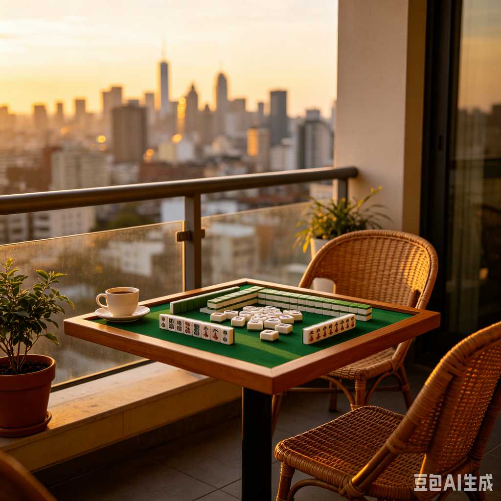 mahjong set with dice and chips